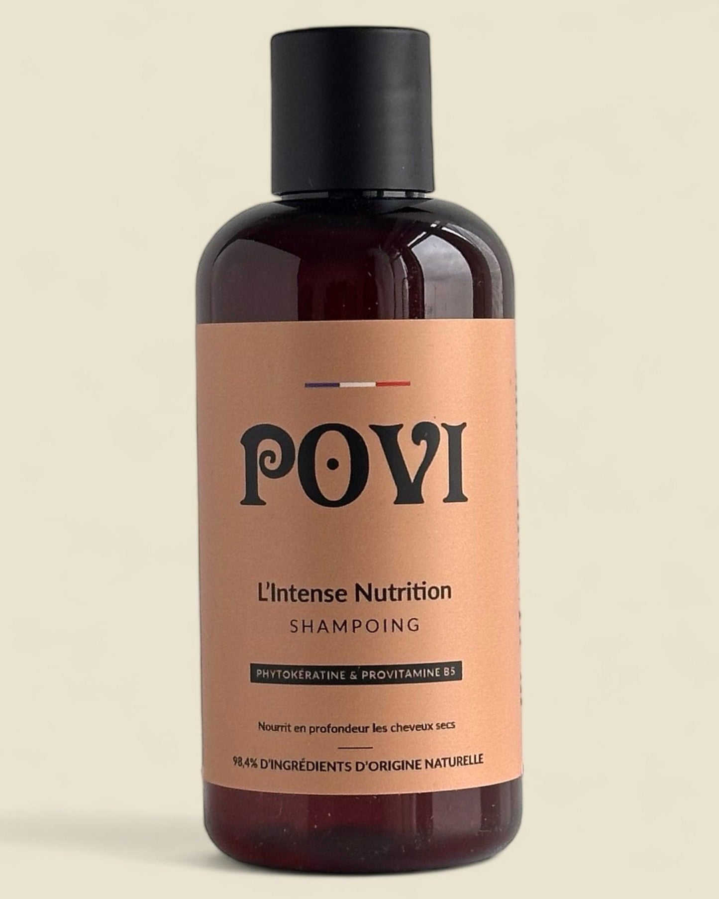 Shampoing L'Intense Nutrition Povi pour cheveux secs, cheveux très secs, cheveux bouclés, cheveux crépus, cheveux frisés, cheveux ondulés, cheveux texturés, sans silicone sans sulfate, sans parabene, vegan