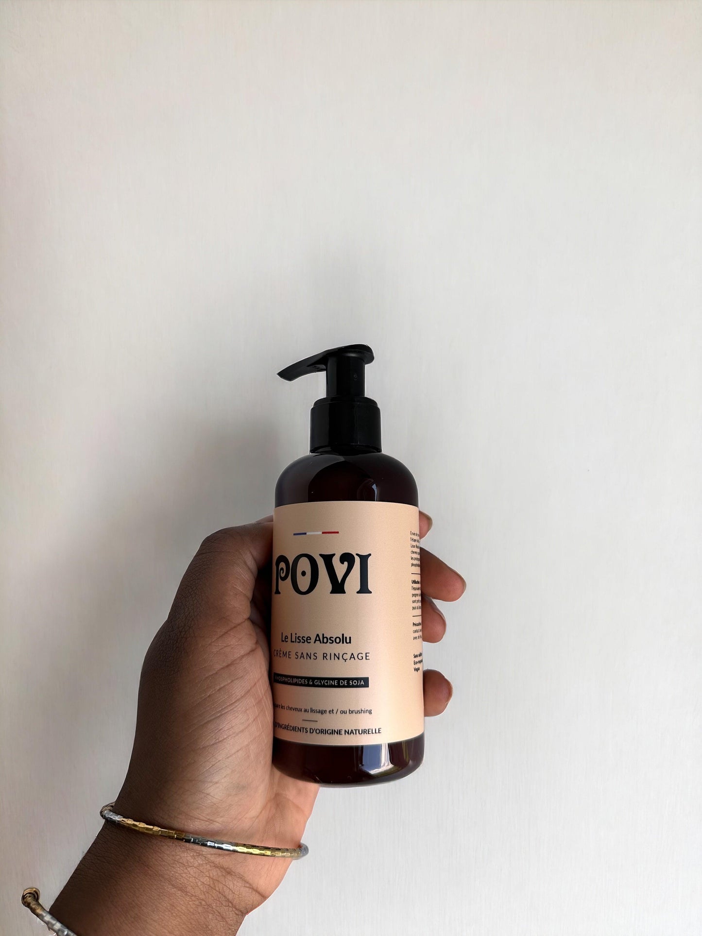 Masque Après-shampoing, leave-in Le Lisse Absolu Povi pour lissage et brushing sans silicone sans sulfate, sans parabene, vegan